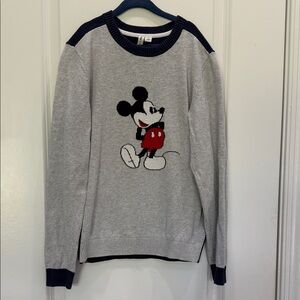 Disney Kids Gray and Navy Mickey Mouse Crewneck Sweater